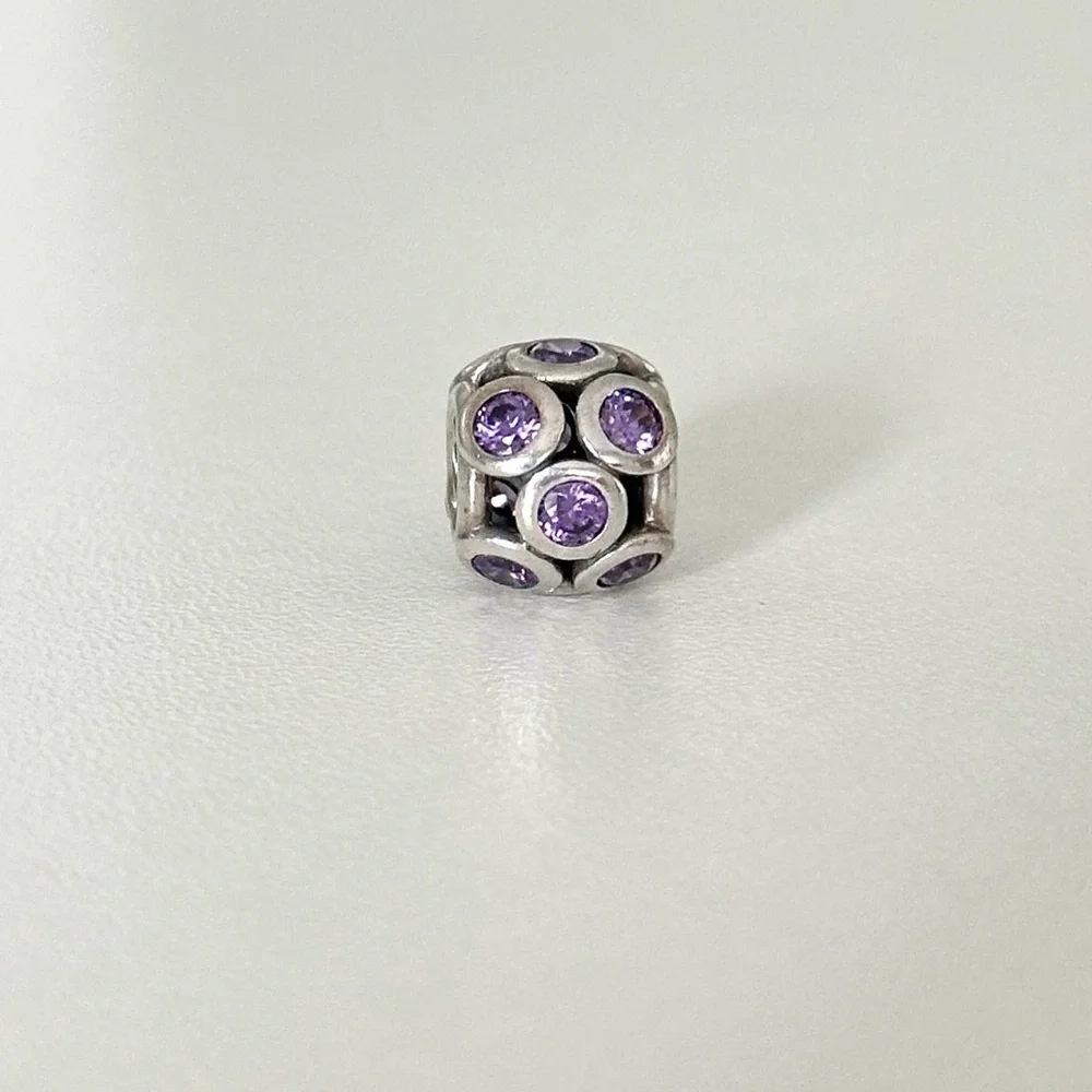 Pandora Purple CZ Whimsical Lights Sparkly Rare Retired Bead Charm